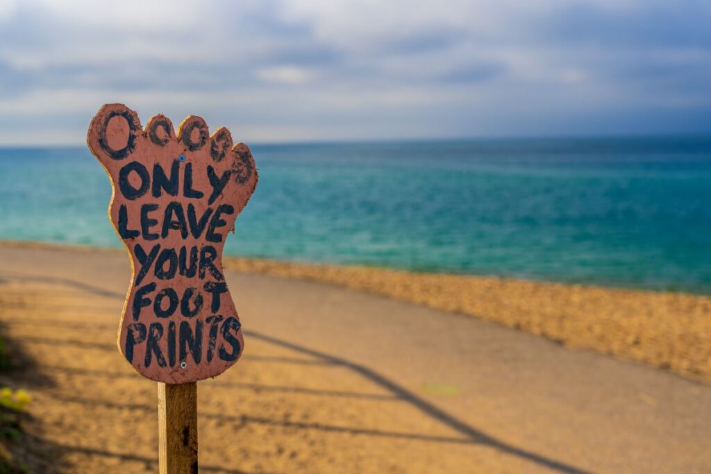 only leave your footprints sign