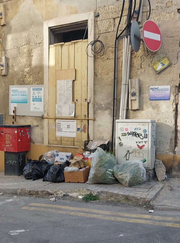 trash on the streets of Malta